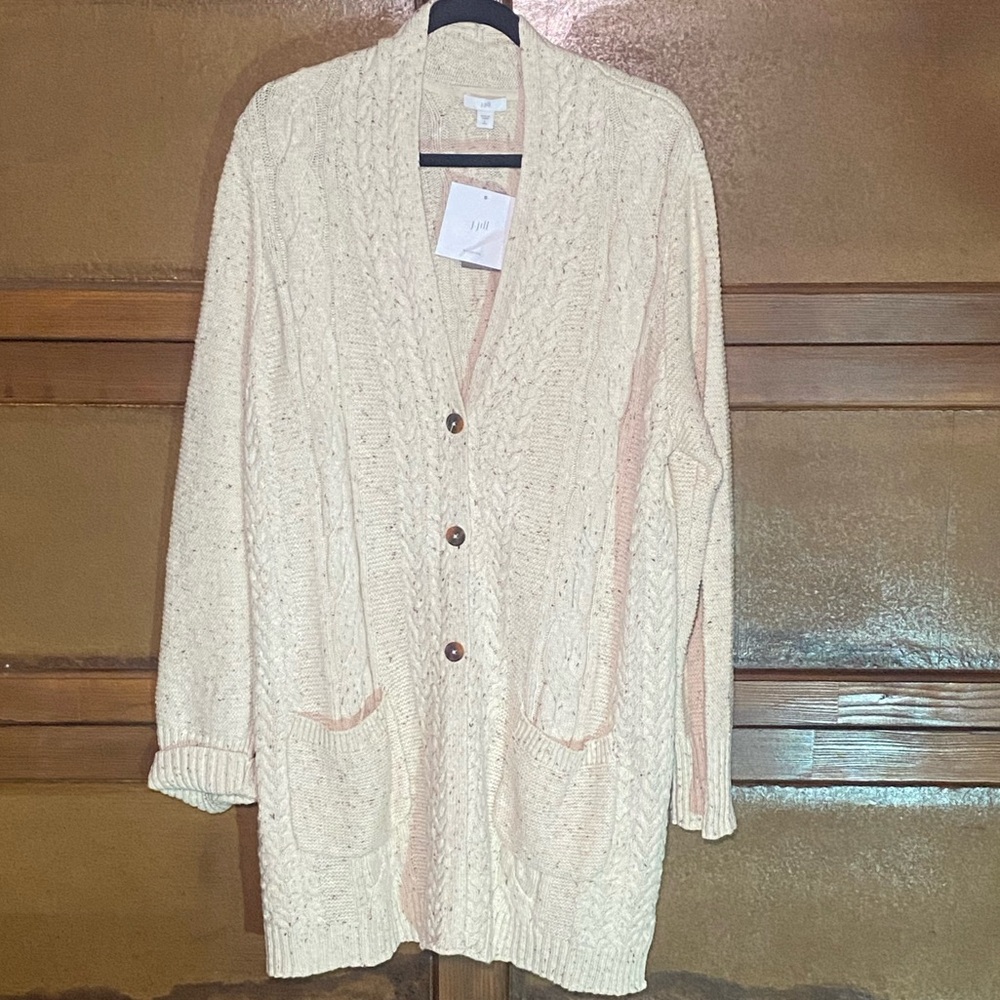J. Jill Cream Cable Knit Sweater